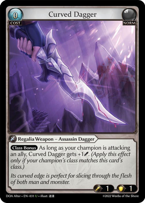 Curved Dagger (031) [Dawn of Ashes: Alter Edition] | Card Merchant Takapuna