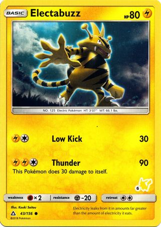 Electabuzz (43/156) (Pikachu Stamp #6) [Battle Academy 2020] | Card Merchant Takapuna