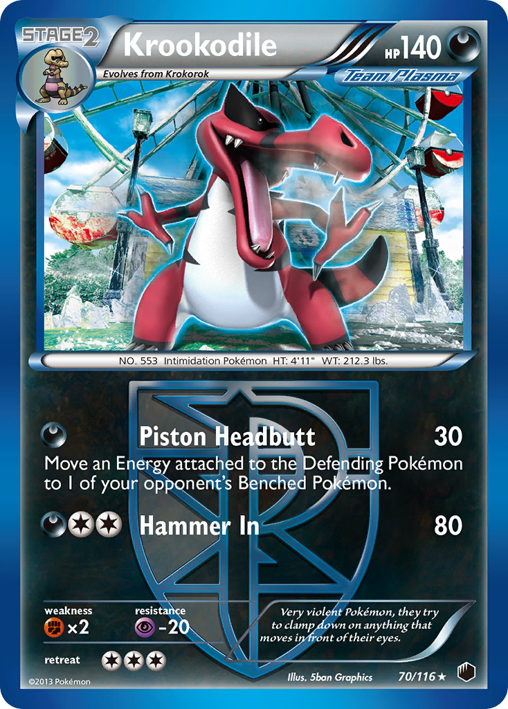 Krookodile (70/116) [Black & White: Plasma Freeze] | Card Merchant Takapuna