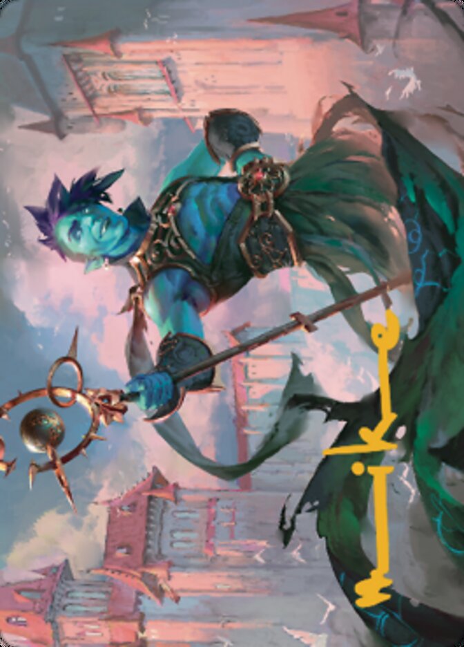 Haughty Djinn Art Card (Gold-Stamped Signature) [Dominaria United Art Series] | Card Merchant Takapuna
