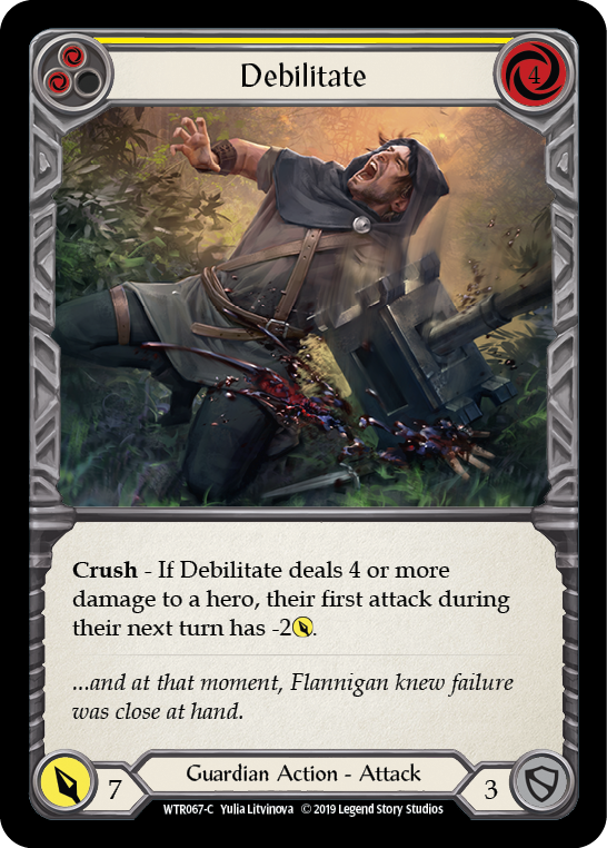 Debilitate (Yellow) [WTR067-C] (Welcome to Rathe)  Alpha Print Rainbow Foil | Card Merchant Takapuna