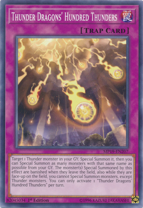 Thunder Dragons' Hundred Thunders [MP19-EN207] Common | Card Merchant Takapuna