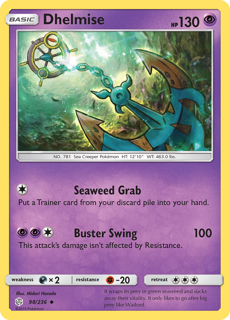 Dhelmise (98/236) [Sun & Moon: Cosmic Eclipse] | Card Merchant Takapuna