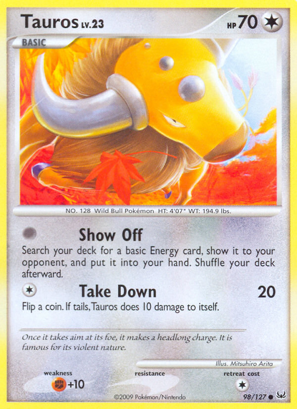 Tauros (98/127) [Platinum: Base Set] | Card Merchant Takapuna