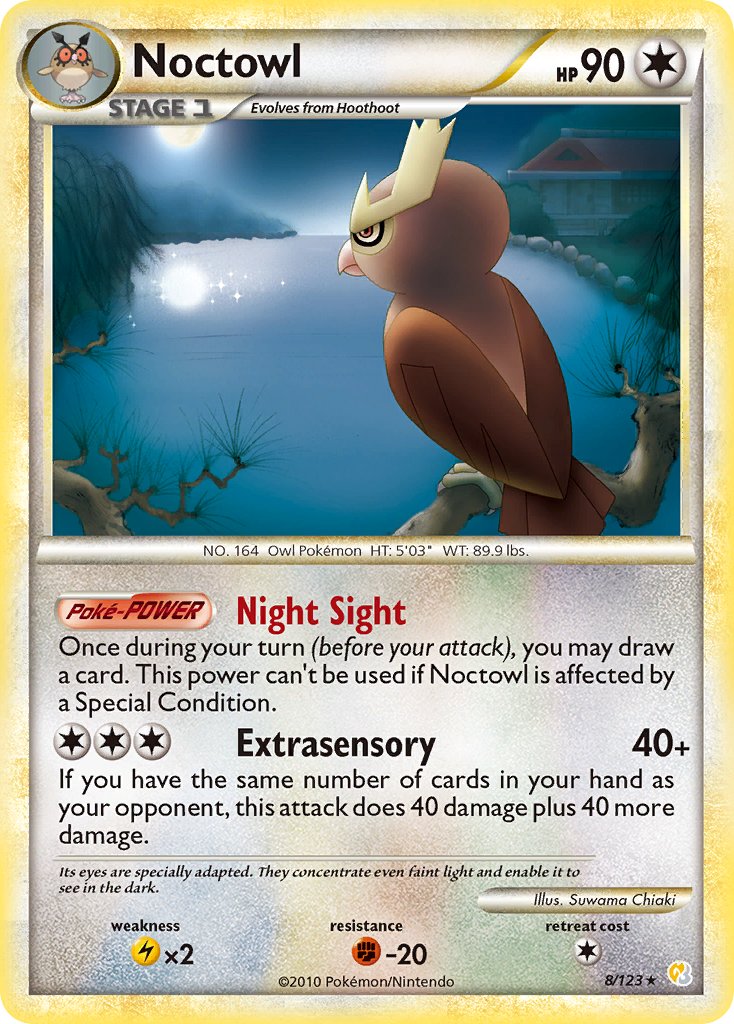 Noctowl (8/123) (Theme Deck Exclusive) [HeartGold & SoulSilver: Base Set] | Card Merchant Takapuna