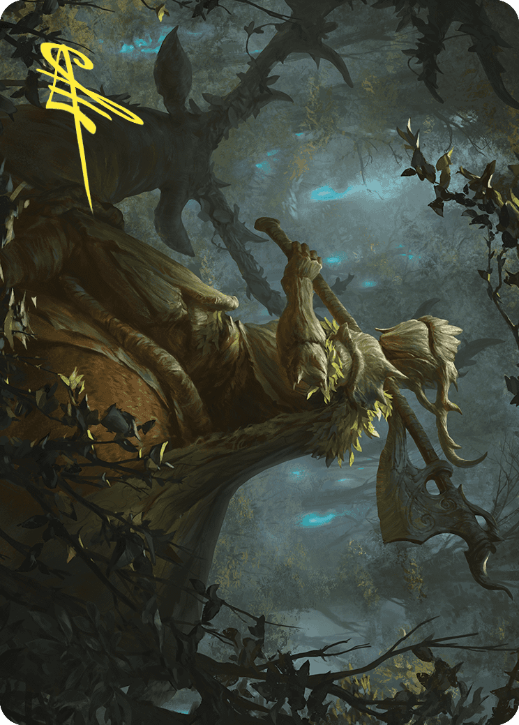 Verdant Outrider Art Card (Gold-Stamped Signature) [Wilds of Eldraine Art Series] | Card Merchant Takapuna