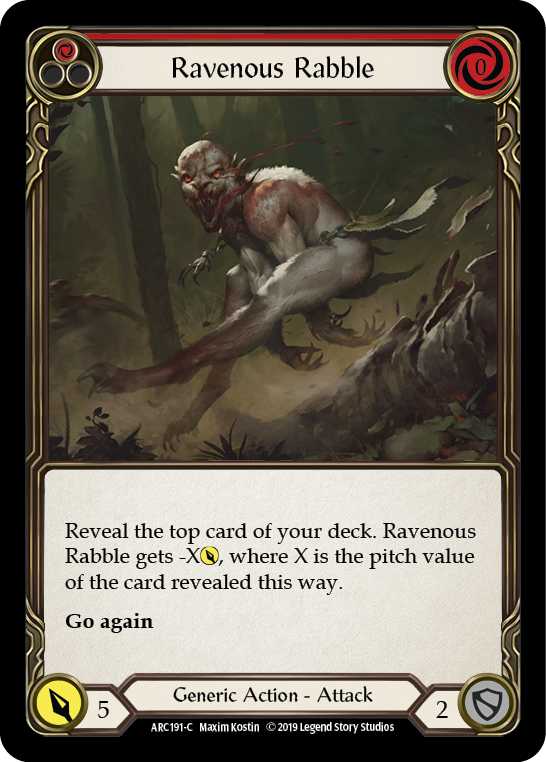 Ravenous Rabble (Red) [ARC191-C] (Arcane Rising)  1st Edition Rainbow Foil | Card Merchant Takapuna