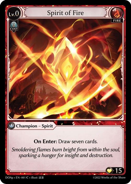 Spirit of Fire (001) [Dawn of Ashes: Prelude] | Card Merchant Takapuna