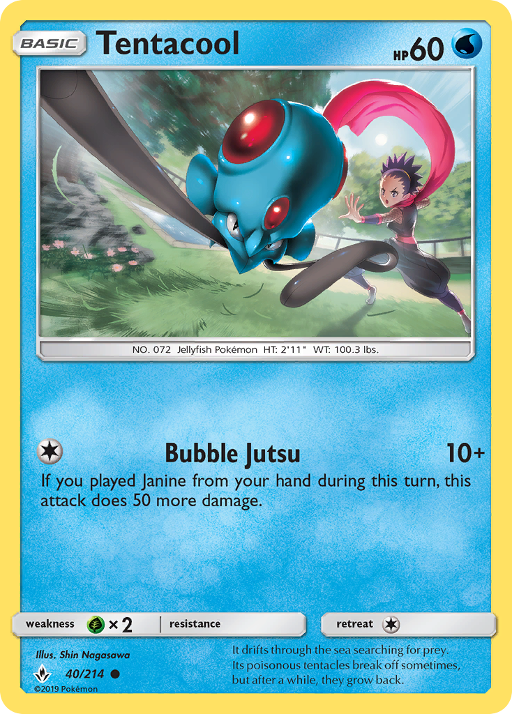 Tentacool (40/214) [Sun & Moon: Unbroken Bonds] | Card Merchant Takapuna