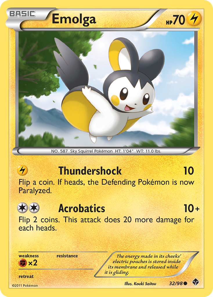 Emolga (32/98) [Black & White: Emerging Powers] | Card Merchant Takapuna