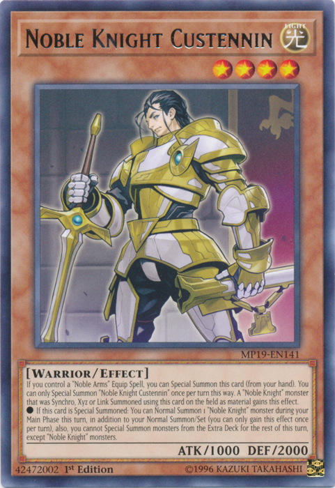 Noble Knight Custennin [MP19-EN141] Rare | Card Merchant Takapuna