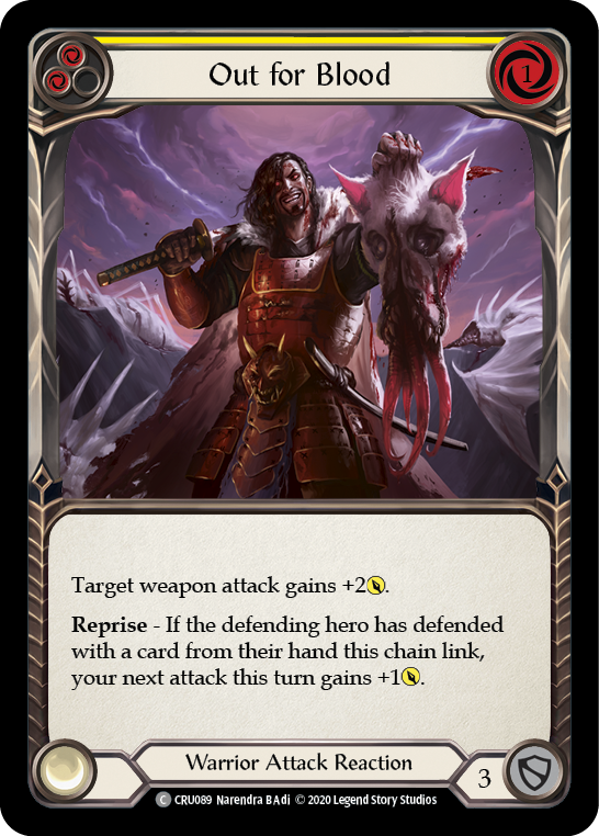 Out for Blood (Yellow) [CRU089] (Crucible of War)  1st Edition Normal | Card Merchant Takapuna
