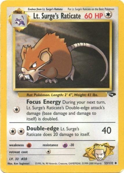 Lt. Surge's Raticate (53/132) [Gym Challenge Unlimited] | Card Merchant Takapuna