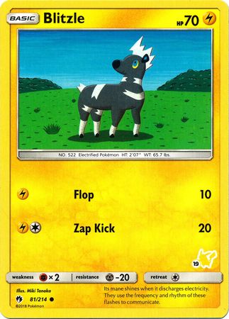 Blitzle (81/214) (Pikachu Stamp #19) [Battle Academy 2020] | Card Merchant Takapuna