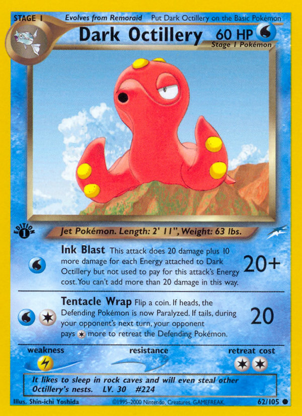 Dark Octillery (62/105) [Neo Destiny 1st Edition] | Card Merchant Takapuna