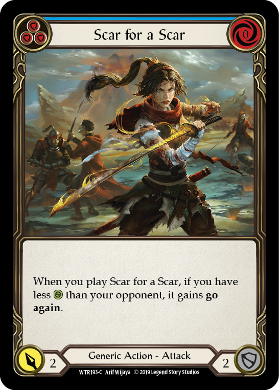 Scar for a Scar (Blue) [WTR193-C] (Welcome to Rathe)  Alpha Print Normal | Card Merchant Takapuna