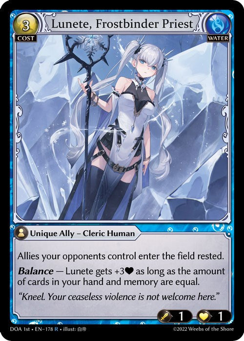 Lunete, Frostbinder Priest (178) [Dawn of Ashes: 1st Edition] | Card Merchant Takapuna
