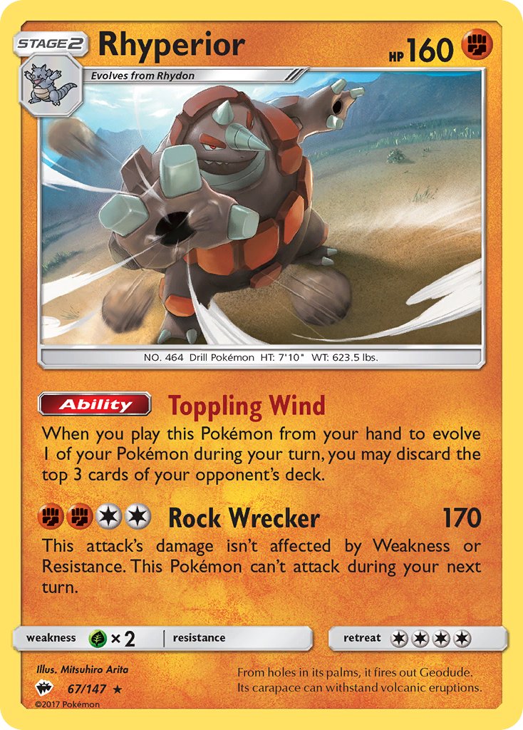 Rhyperior (67/147) (Theme Deck Exclusive) [Sun & Moon: Burning Shadows] | Card Merchant Takapuna