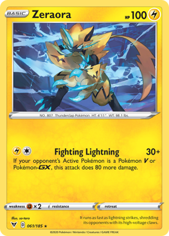 Zeraora (061/185) [Sword & Shield: Vivid Voltage] | Card Merchant Takapuna