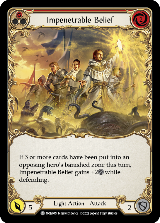 Impenetrable Belief (Red) [MON075-RF] (Monarch)  1st Edition Rainbow Foil | Card Merchant Takapuna