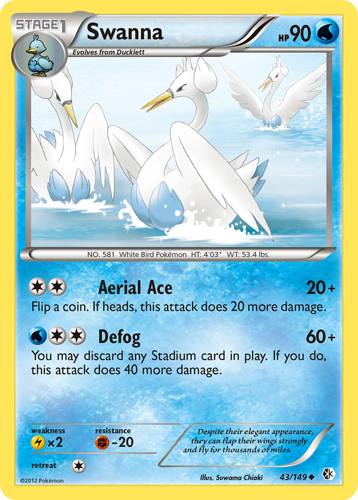 Swanna (43/149) [Black & White: Boundaries Crossed] | Card Merchant Takapuna