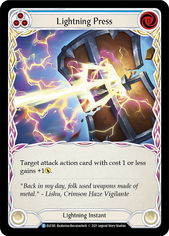 Lightning Press (Blue) [ELE185] (Tales of Aria)  1st Edition Normal | Card Merchant Takapuna
