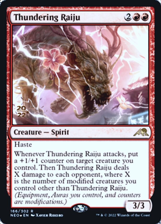 Thundering Raiju [Kamigawa: Neon Dynasty Prerelease Promos] | Card Merchant Takapuna