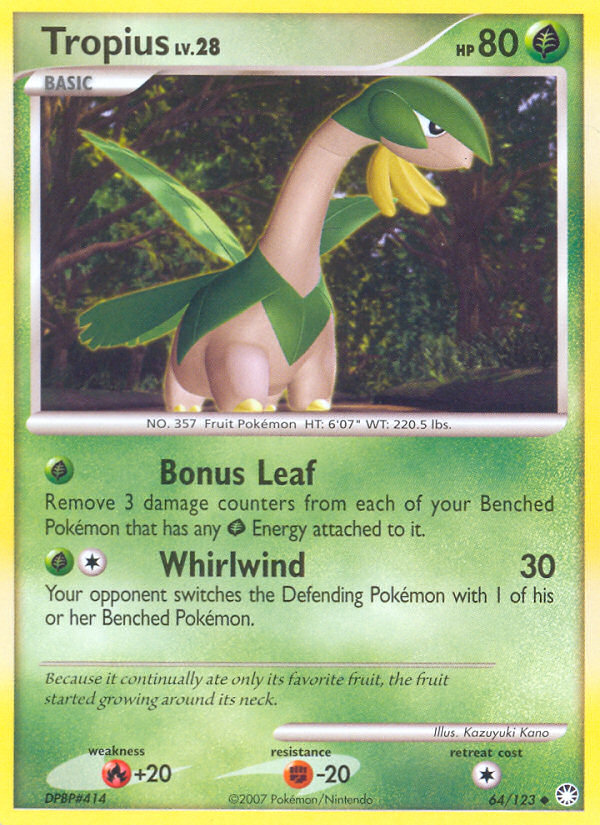Tropius (64/123) [Diamond & Pearl: Mysterious Treasures] | Card Merchant Takapuna