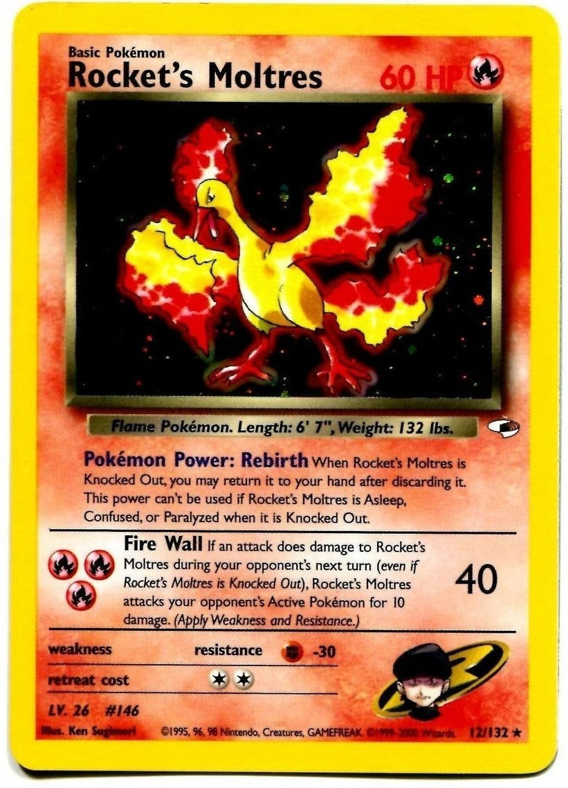Rocket's Moltres (12/132) [Gym Heroes Unlimited] | Card Merchant Takapuna