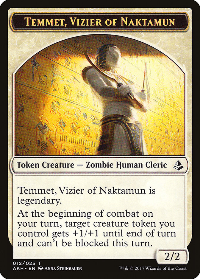 Temmet, Vizier of Naktamun // Zombie Double-Sided Token [Amonkhet Tokens] | Card Merchant Takapuna