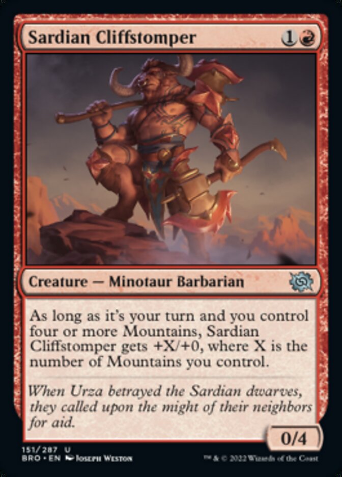 Sardian Cliffstomper [The Brothers' War] | Card Merchant Takapuna