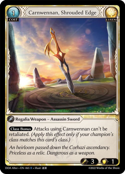 Carnwennan, Shrouded Edge (065) [Dawn of Ashes: Alter Edition] | Card Merchant Takapuna