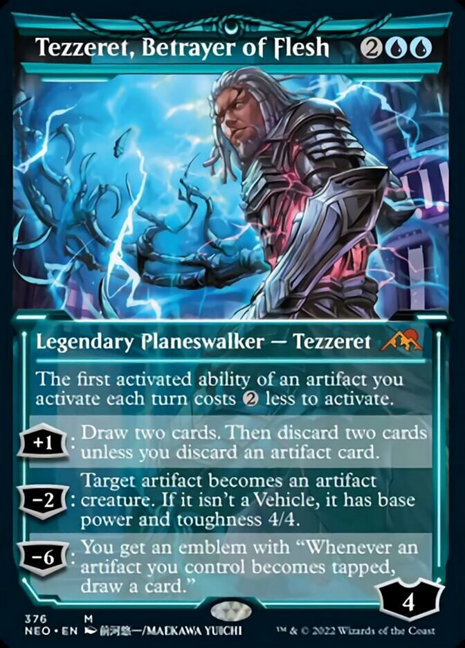 Tezzeret, Betrayer of Flesh (Showcase) (Foil Etched) [Kamigawa: Neon Dynasty] | Card Merchant Takapuna