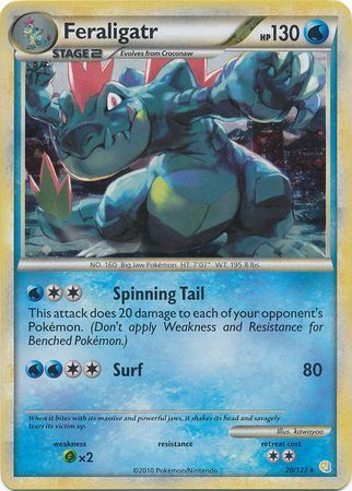 Feraligatr (20/123) (Cracked Ice Holo) [HeartGold & SoulSilver: Base Set] | Card Merchant Takapuna