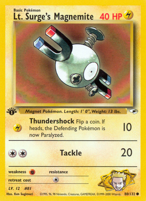 Lt. Surge's Magnemite (80/132) [Gym Heroes 1st Edition] | Card Merchant Takapuna