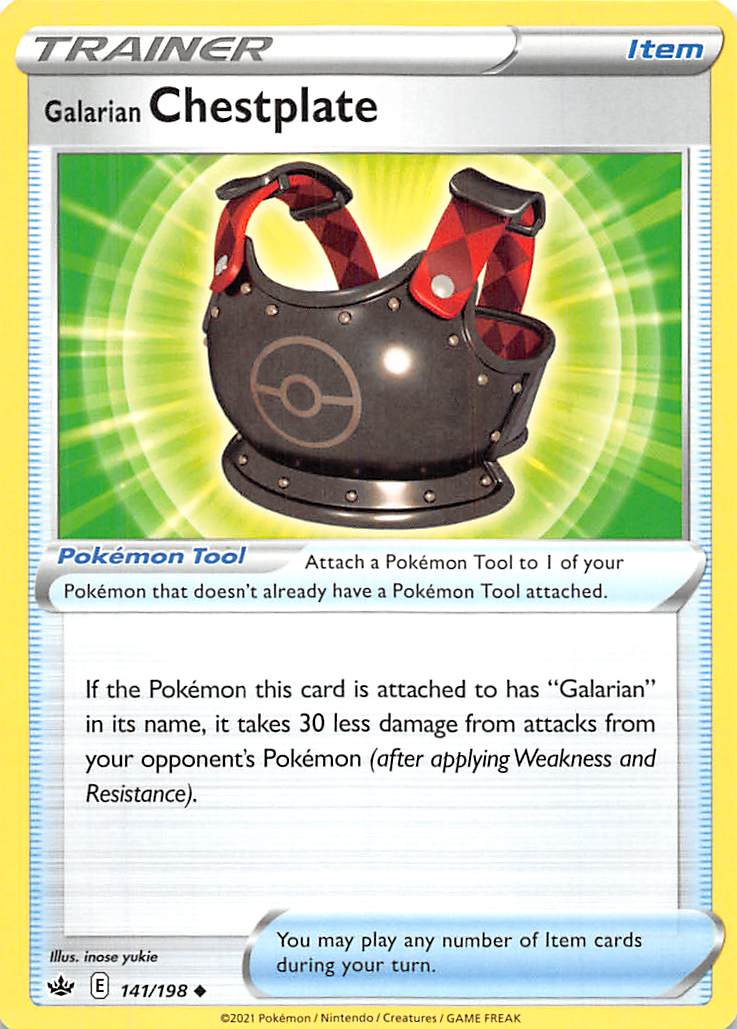 Galarian Chestplate (141/198) [Sword & Shield: Chilling Reign] | Card Merchant Takapuna