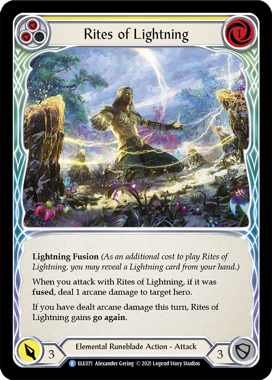 Rites of Lightning (Yellow) [ELE071] (Tales of Aria)  1st Edition Rainbow Foil | Card Merchant Takapuna