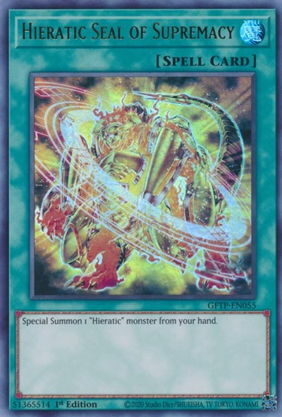 Hieratic Seal of Supremacy [GFTP-EN055] Ultra Rare | Card Merchant Takapuna