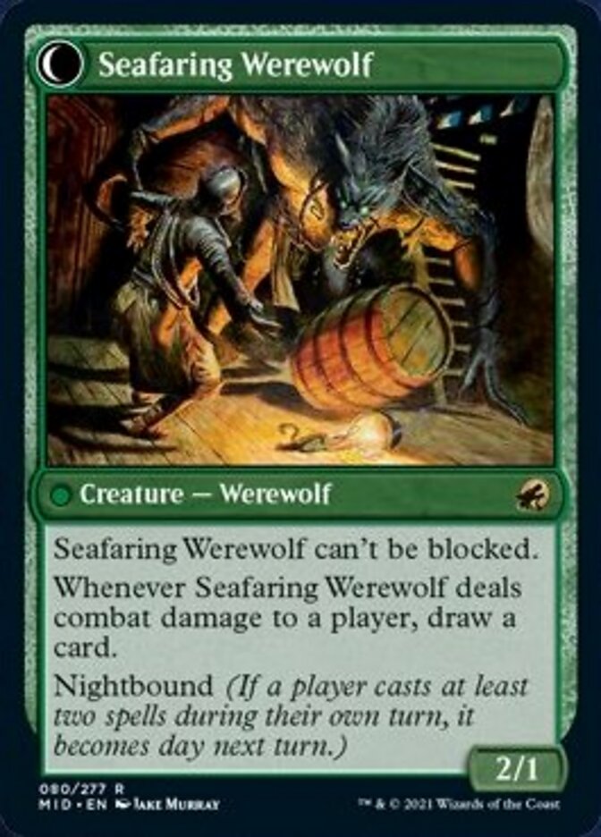 Suspicious Stowaway // Seafaring Werewolf [Innistrad: Midnight Hunt] | Card Merchant Takapuna