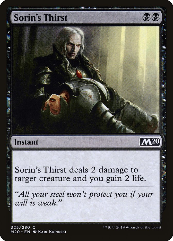 Sorin's Thirst [Core Set 2020] | Card Merchant Takapuna