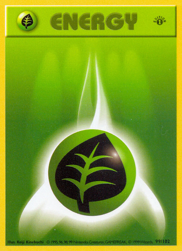 Grass Energy (99/102) (Shadowless) [Base Set 1st Edition] | Card Merchant Takapuna