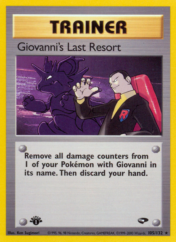 Giovanni's Last Resort (105/132) [Gym Challenge 1st Edition] | Card Merchant Takapuna