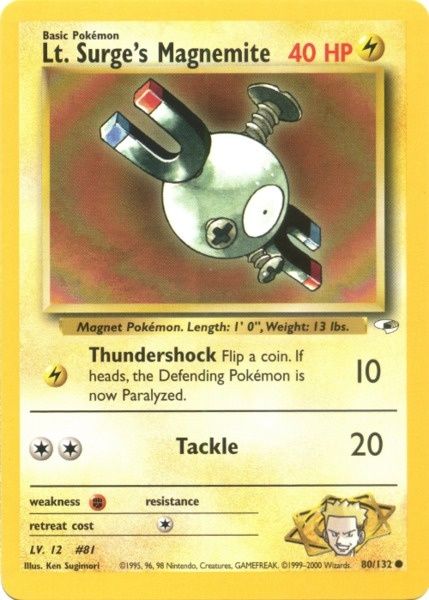 Lt. Surge's Magnemite (80/132) [Gym Heroes Unlimited] | Card Merchant Takapuna