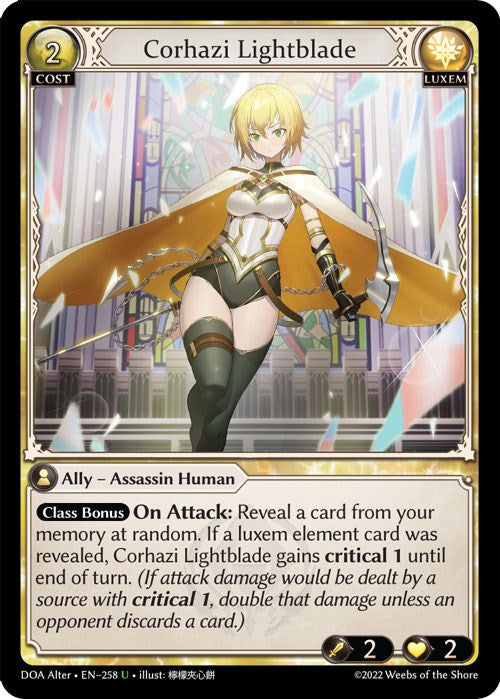 Corhazi Lightblade (258) [Dawn of Ashes: Alter Edition] | Card Merchant Takapuna