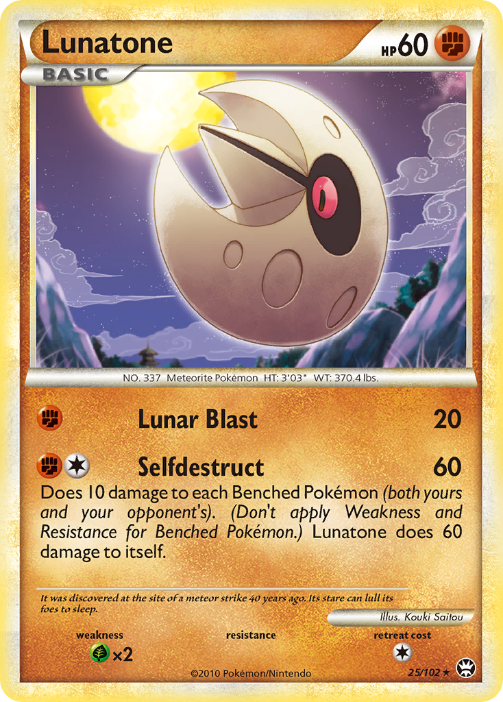 Lunatone (25/102) [HeartGold & SoulSilver: Triumphant] | Card Merchant Takapuna