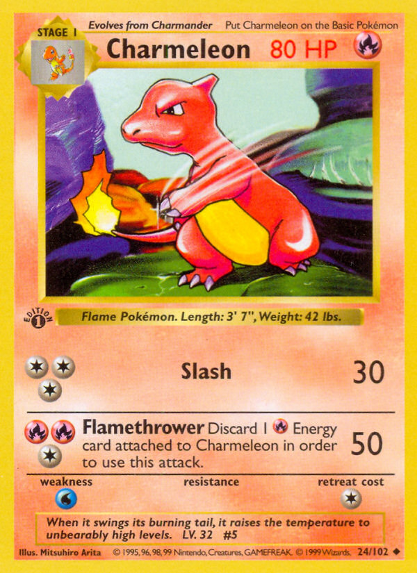 Charmeleon (24/102) (Shadowless) [Base Set 1st Edition] | Card Merchant Takapuna