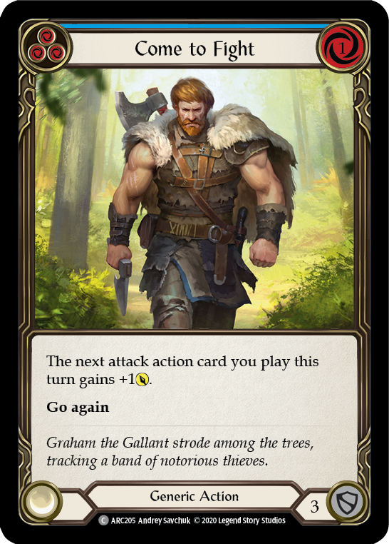Come to Fight (Blue) [U-ARC205] (Arcane Rising Unlimited)  Unlimited Rainbow Foil | Card Merchant Takapuna