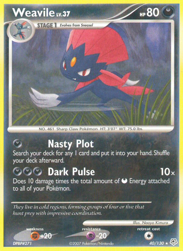 Weavile (40/130) [Diamond & Pearl: Base Set] | Card Merchant Takapuna