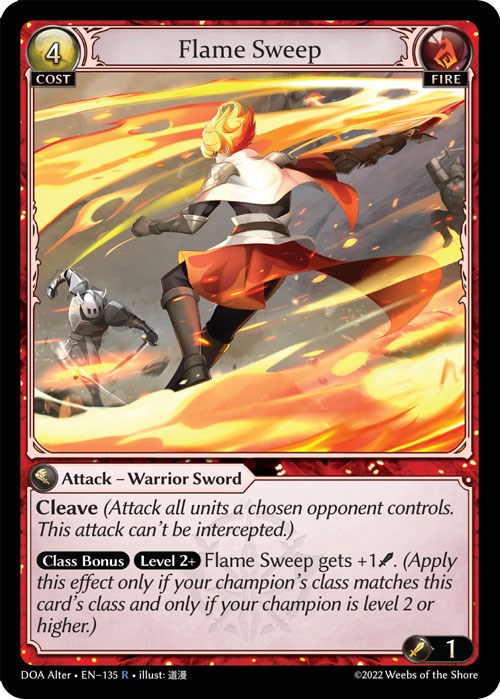Flame Sweep (135) [Dawn of Ashes: Alter Edition] | Card Merchant Takapuna