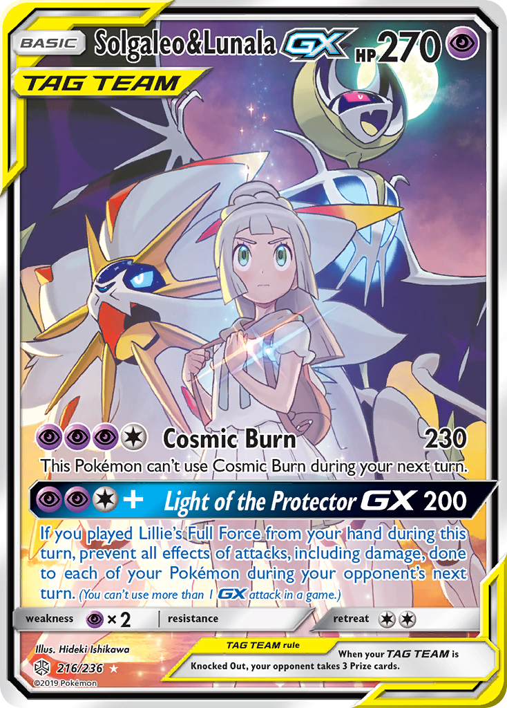 Solgaleo & Lunala GX (216/236) [Sun & Moon: Cosmic Eclipse] | Card Merchant Takapuna